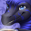 Драконы Серый дракон с фиолетовой челкой и полосками по телу аватар