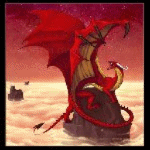 Драконы Красный дракон на скале аватар