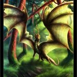 Драконы Зелёный дракон в лесу аватар