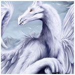 Драконы Белый пушистый дракон, художница apsaravis аватар