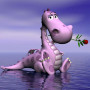 Драконы Розовый дракончик с цветочком аватар