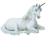 Единороги, лошади Белый единорог грациозно лежит аватар
