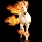 Единороги, лошади Белый единорог с огненной гривой аватар