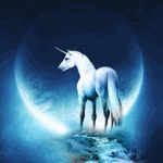 Единороги, лошади Единорог на лунной тропе аватар