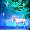 Единороги, лошади Единорог в волшебном голубом лесу аватар