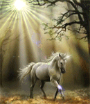 Единороги, лошади Единорог в сказочном лесу аватар