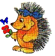 Ёжики Ёжик с цветочком и бабочкой аватар