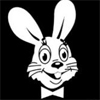Зайцы Белый зайка на черном фоне аватар