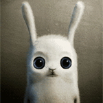 Зайцы Испуганный белый зайчик шевелит ушами аватар