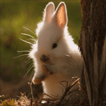 Зайцы Умывание белого кролика аватар