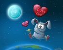 Зайцы Заяц с сердечком на фоне луны аватар