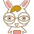 Зайцы Кролик поправляет очки аватар