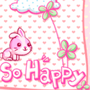 Зайцы Розовый кролик и травинки (so happy) аватар