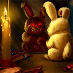 Зайцы Злобный кролик сидит у зеркала со свечей аватар