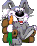 Зайцы Зайка с морковкой на кресле аватар
