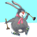 Зайцы Заяц катается на лыжах аватар