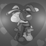 Зайцы Влюблённые кролики обнимаются аватар