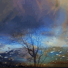 Рассветы, закаты Осенний закат с синевой аватар