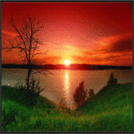 Рассветы, закаты Красивый закат солнца на берегу реки аватар