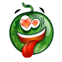 Зеленые смайлы Смайлик-арбуз с газами-сердечками аватар
