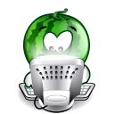 Зеленые смайлы Смайлик-арбуз с компьютером аватар