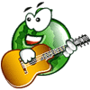 Зеленые смайлы Арбузик с гитарой аватар