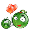 Зеленые смайлы Он, она и шарики - сердца аватар