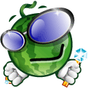 Зеленые смайлы Смайлик-арбуз в больших очках аватар
