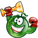 Зеленые смайлы Смайлик-арбуз спортсмен с кубком аватар