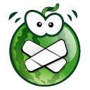 Зеленые смайлы Смайлик-арбуз с заклеенным ртом аватар