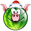 Зеленые смайлы Арбуз в маске свиньи аватар