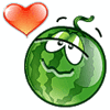 Зеленые смайлы Любовь в сердце. Арбуз аватар