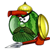 Зеленые смайлы Арбуз - богатырь аватар