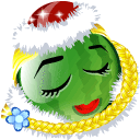 Зеленые смайлы Смайлик-арбуз снегурочка с косой аватар