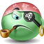 Зеленые смайлы Пират, pirate аватар