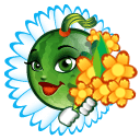 Зеленые смайлы Смайлик-арбуз-девочка с ромашкой и цветами аватар
