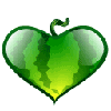 Зеленые смайлы Арбуз - сердце аватар