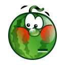Зеленые смайлы Смайлик-арбуз раскраснелся аватар