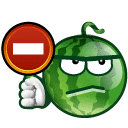 Зеленые смайлы Смайлик-арбуз с запрещающим знаком аватар