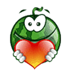 Зеленые смайлы Арбуз с сердечком аватар