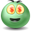 Зеленые смайлы Доллары, money аватар