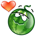 Зеленые смайлы Смайлик-арбуз с сердечком аватар