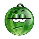 Зеленые смайлы Смайлик-арбуз моргает и ухмыляется аватар