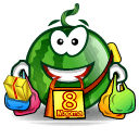 Зеленые смайлы Смайлик-арбуз с подарками к 8 марта аватар