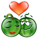 Зеленые смайлы Влюбленные смайлики-арбузы аватар