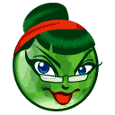 Зеленые смайлы Смайлик-арбуз дама в очках аватар