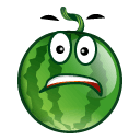 Зеленые смайлы Смайлик-арбуз показывает язык и моргает аватар
