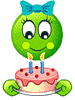 Зеленые смайлы Торт в честь дня рождения аватар