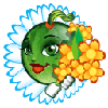 Зеленые смайлы Дама  - арбуз с цветами аватар