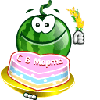 Зеленые смайлы Арбуз с тортом аватар